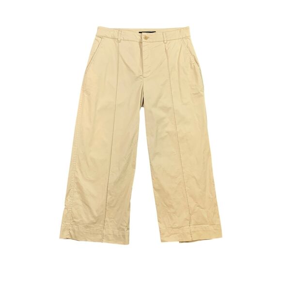 Lauren Ralph Lauren Pants Womens 6 Butter Cotton Blend Stretch Wide Leg Cropped - Picture 1 of 9